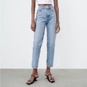 Zara mom fit medium wash high rise denim jeans